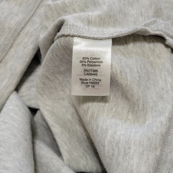 J Crew Dress XS Heather Gray Sweatshirt Knee Length Short Sleeve Lace Up Beach - Picture 7 of 12
